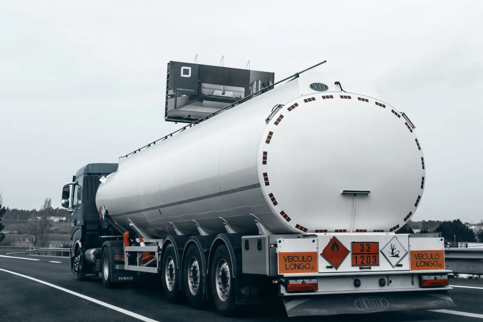 Fuel tanker truck on the road